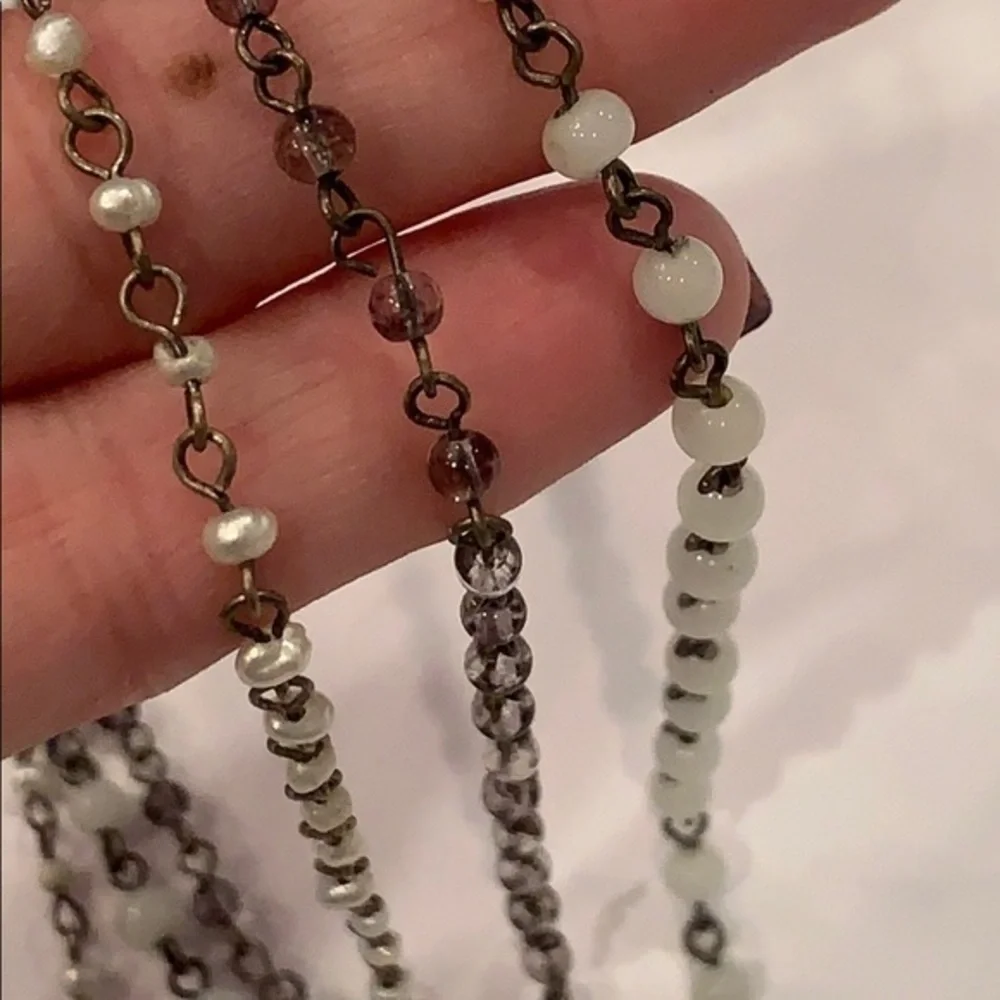 American eagle multi strand freshwater Pearl short